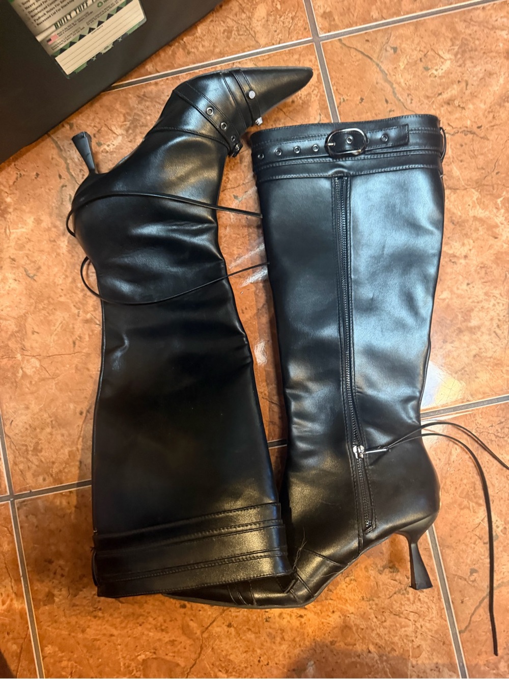 Fashion Nova Black Over-the-Knee Stiletto Boots